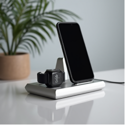 PulseVolt Z3 4-in-1 Charging Station Dock Desk Organizer Silver