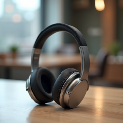 AeroBuds M6 Over-Ear Bluetooth Headphones Foldable Silver