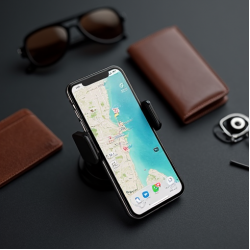 TechMount Z7 Magnetic Car Phone Holder Windshield Suction Black