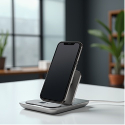 PowerFlow V1 Wireless Charging Dock Stand for Phone + Watch Silver