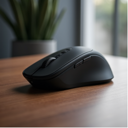 ClickPro Ultra Wireless Vertical Ergonomic Mouse 6-Button Black