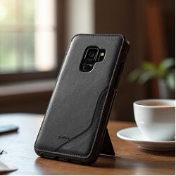 NovaCover S9 Genuine Leather Flip Case Multi-Card Slot Black