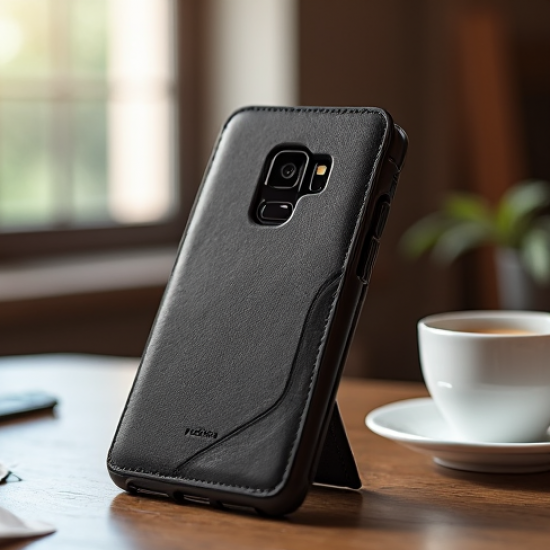 NovaCover S9 Genuine Leather Flip Case Multi-Card Slot Black