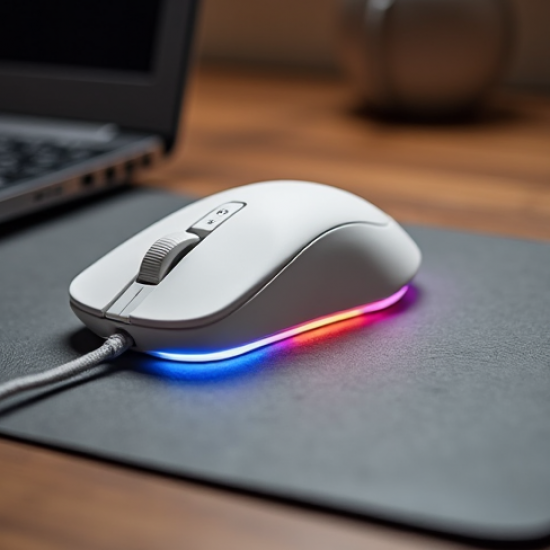 AeroMouse E9 Wired Optical Mouse USB 3200 DPI White