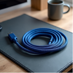 VoltCharge V7 Micro USB Cable 2.4A 1.5m Nylon Braided Blue