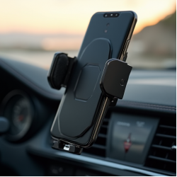 TechMount V8 Universal Phone Car Holder Dashboard Vent Clip Black