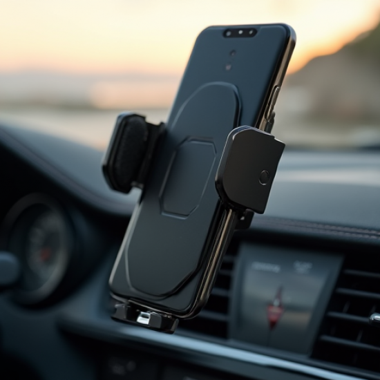 TechMount V8 Universal Phone Car Holder Dashboard Vent Clip Black