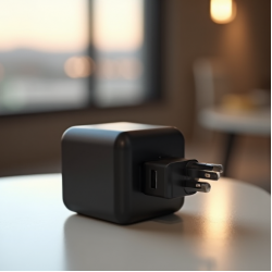 PowerFlow Z2 Dual USB-A Wall Charger 12W Compact Foldable Black