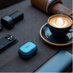 AeroBuds E4 TWS Earbuds 5.2 Bluetooth ENC Mic Clear Blue