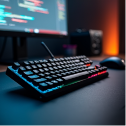 TechType X1 Mechanical Keyboard RGB Full-Size Blue Switch Black