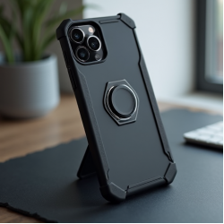 NovaCover M2 Magnetic Ring Holder Case 360 Rotation Black