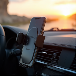 TechMount V8 Universal Phone Car Holder Dashboard Vent Clip Black