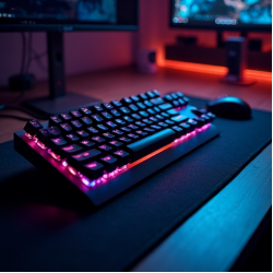 TechType V7 Gaming Mechanical Keyboard RGB Brown Switch Gray
