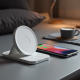 AeroVolt X4 Magnetic Wireless Charging Pad Stand 3-in-1 White
