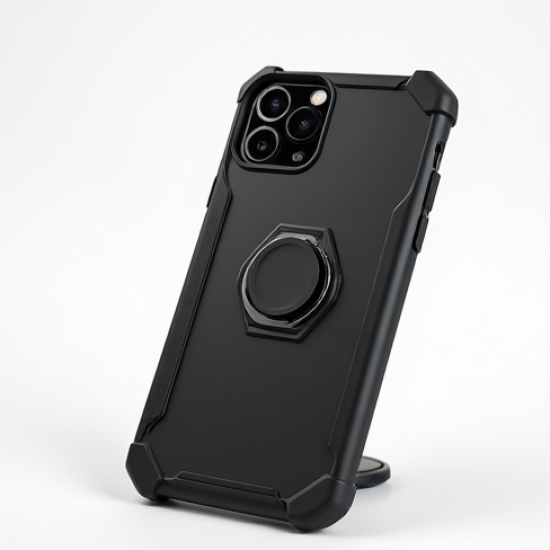 NovaCover M2 Magnetic Ring Holder Case 360 Rotation Black