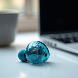 AeroBuds E4 TWS Earbuds 5.2 Bluetooth ENC Mic Clear Blue