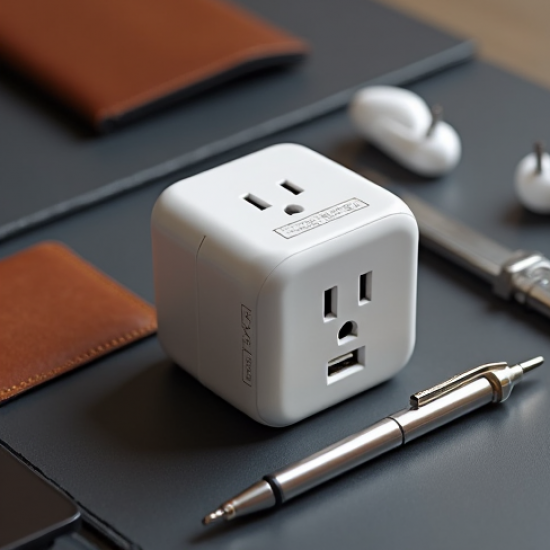PulseVolt M2 USB-C Travel Adapter 65W GaN Universal Plug White