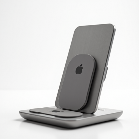 PowerFlow V1 Wireless Charging Dock Stand for Phone + Watch Silver
