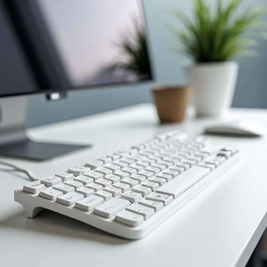 SwiftPad M4 Wired Membrane Office Keyboard 104-Key White